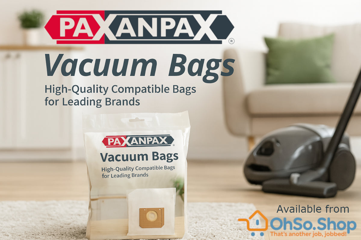 Paxanpax vacuum cleaner bags available from OhSo.Shop – compatible replacement dust bags for leading brands