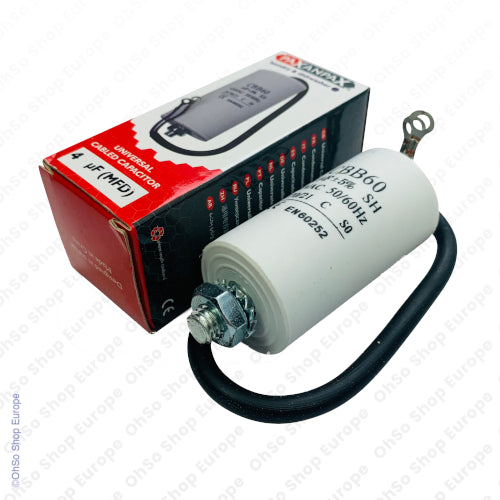 Universal Capacitor With Flylead Wire 4uF / 4 MFD 450 VAC