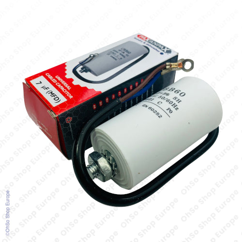 Universal Capacitor With Flylead Wire 7uF / 7 MFD 450 VAC