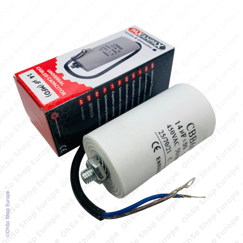 Universal Capacitor With Flylead Wire 14uF / 14 MFD 450 VAC