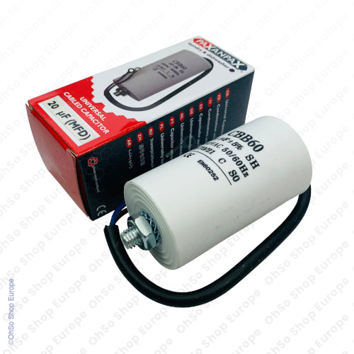 Universal Capacitor With Flylead Wire 20uF / 20 MFD 450 VAC