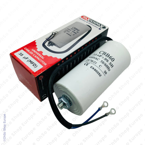 Universal Capacitor With Flylead Wire 35uF / 35 MFD 450 VAC