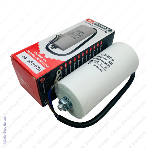 Universal Capacitor With Flylead Wire 40uF / 40 MFD 450 VAC