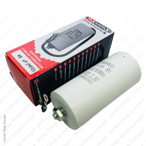 Universal Capacitor With Flylead Wire 45uF / 45 MFD 450 VAC