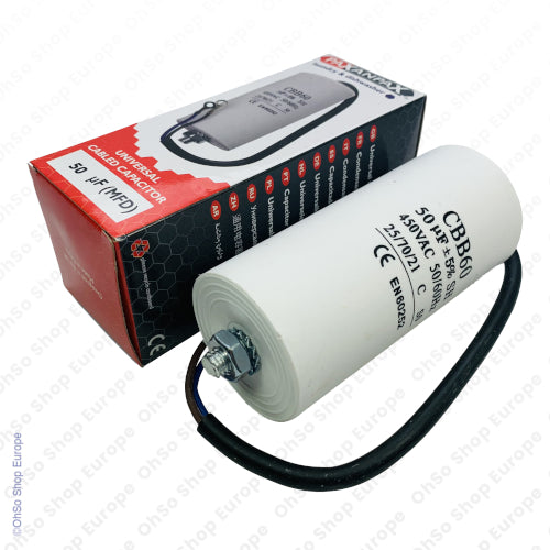 Universal Capacitor With Flylead Wire 50uF / 50 MFD 450 VAC