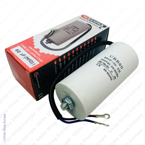 Universal Capacitor With Flylead Wire 60uF / 60 MFD 450 VAC