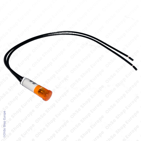 Universal Orange 9mm Round Lens Indicator Lamp with Twin 220mm Wire Connectors