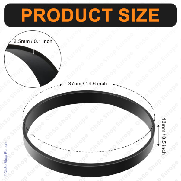 Vacuum Cleaner Drive Belts x2 – Fits Vax, Dirt Devil, Morphy Richards, Russell Hobbs, Tesco, Bissell & More – Replaces YMH-28950 / BIN033230 / 35600744