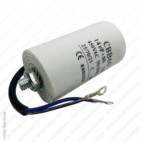 Universal Capacitor With Flylead Wire 14uF / 14 MFD 450 VAC