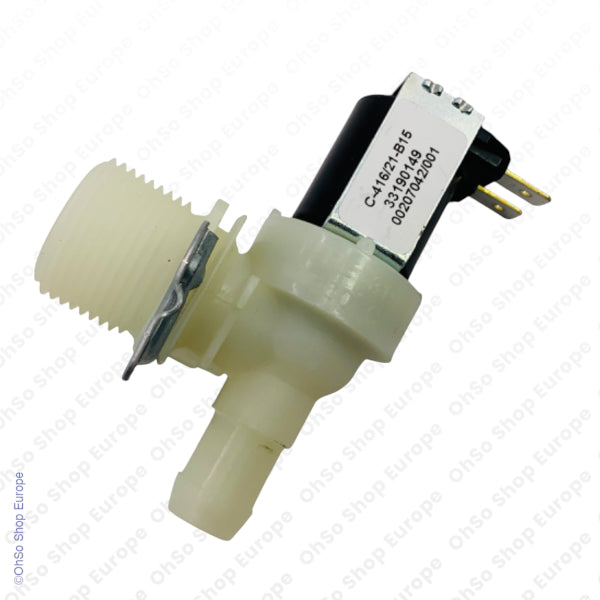 Water Inlet Valve 90° 14mm Bore Outlet Angled Solenoid 230V 3/4" BSP