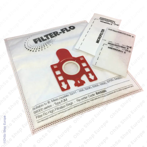 Miele F,J,M Synthetic Vacuum Cleaner Bags (Pack of 5 +2 Cut-To-Size Filters)