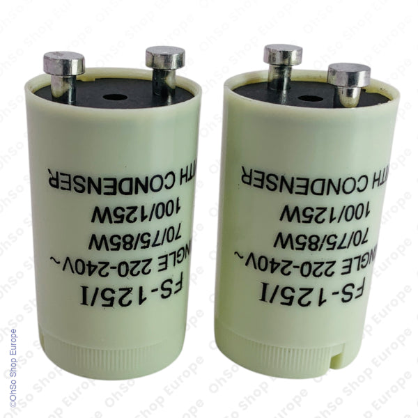 Fluorescent Tube Starter 70W-125W for 6ft & 8ft Fittings (Pack of 2) PPF125JE
