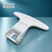 Genuine Beko white washing machine door handle 2821580100, angled front view