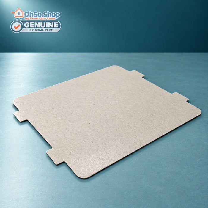 Bosch Neff Siemens microwave mica waveguide cover 606320, 100 x 120mm, angled view