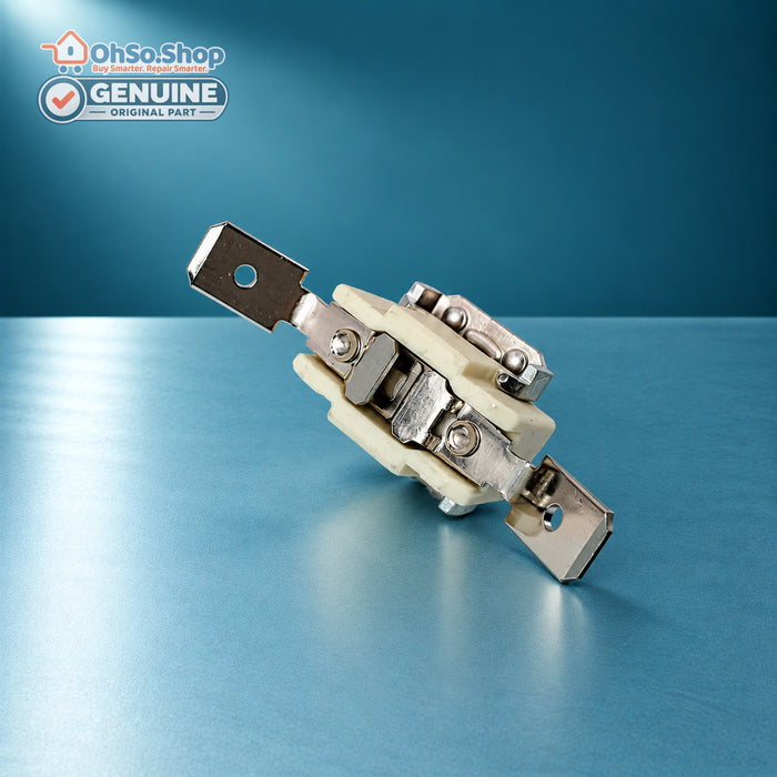 DeLonghi coffee machine thermal cut-out fuse 318C 5232105000, underside and terminal connections