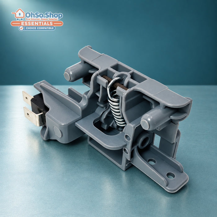 Dishwasher door lock assembly for Hotpoint, Indesit and Ariston, spring mechanism detail