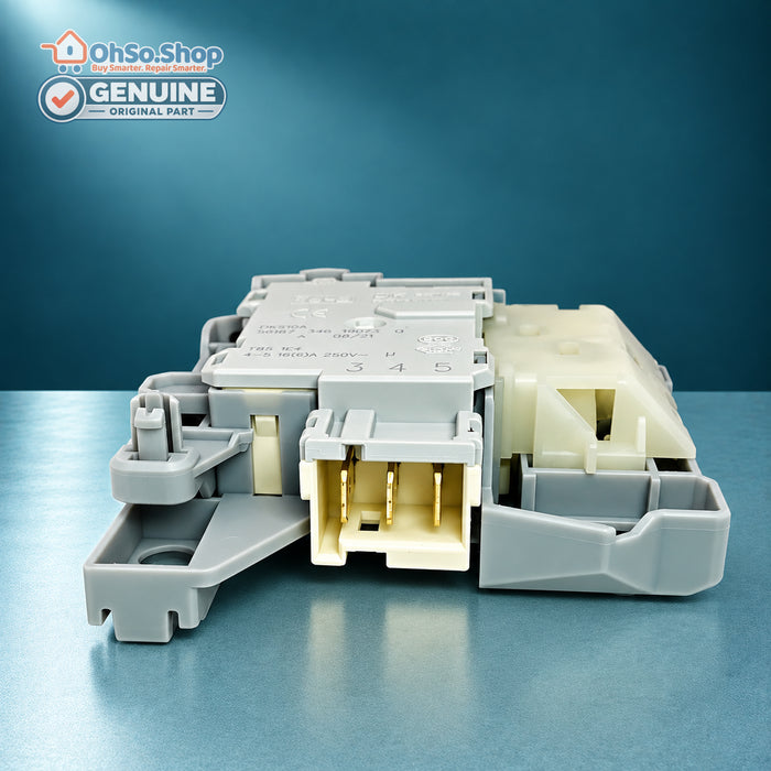 Genuine AEG Electrolux Zanussi washing machine door lock 8084553034 - electrical connector view