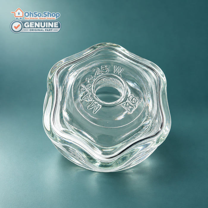 Amica 8002233 oven lamp glass cover, end view