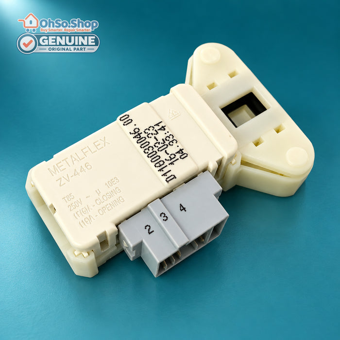 Hotpoint Indesit C00306612 door lock showing the rear label