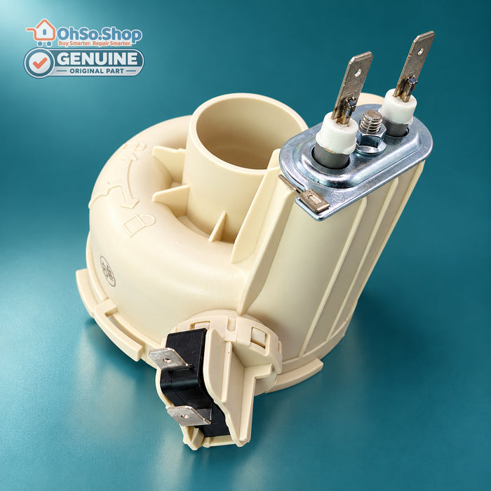 Midea 17476000007431 dishwasher heater housing showing the terminals