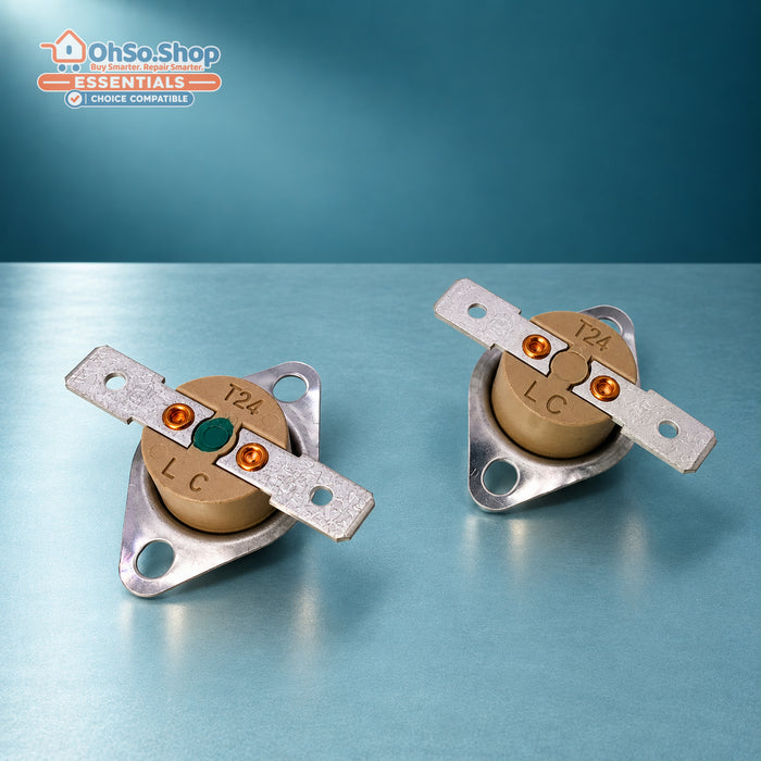 Green spot 106°C 130°C thermostat kit for Hotpoint TDC Creda TCR - alternative terminal-side angle