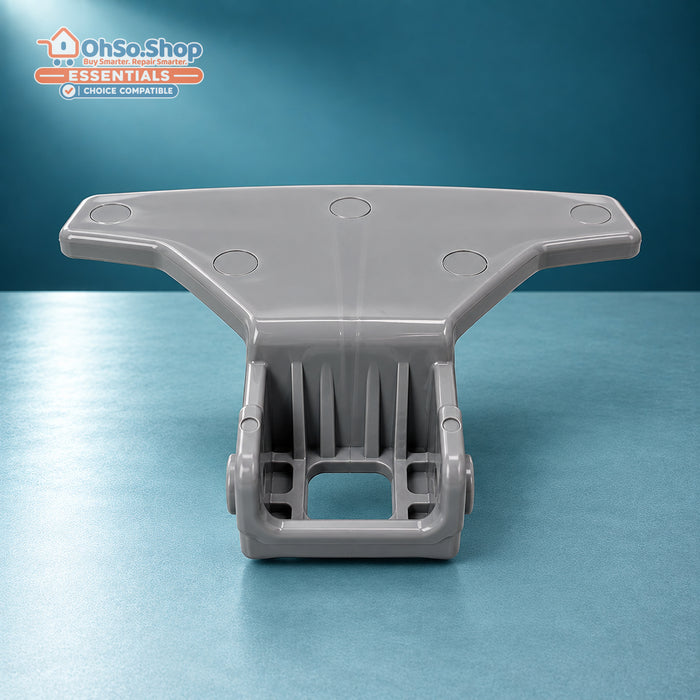 Grey washing machine door handle for Beko and Blomberg, pivot and hinge mount detail