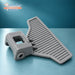 Grey washing machine door handle for Beko and Blomberg, angled rear view