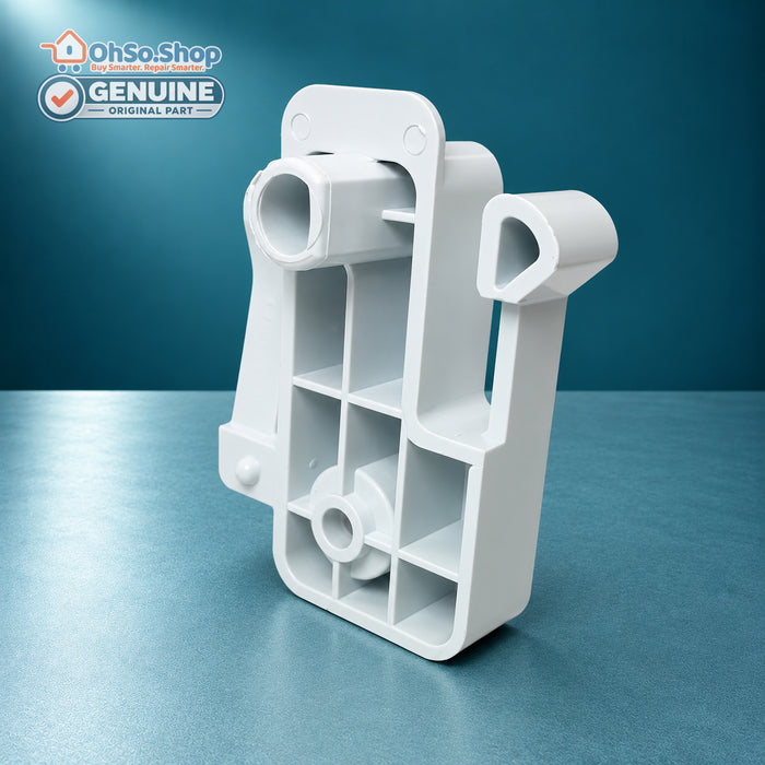 Hotpoint Indesit left-hand freezer flap stopper C00506171, underside and hinge detail