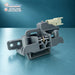 Genuine Indesit Hotpoint dishwasher door lock C00274116, angled view showing catch, spring and cream wiring connector