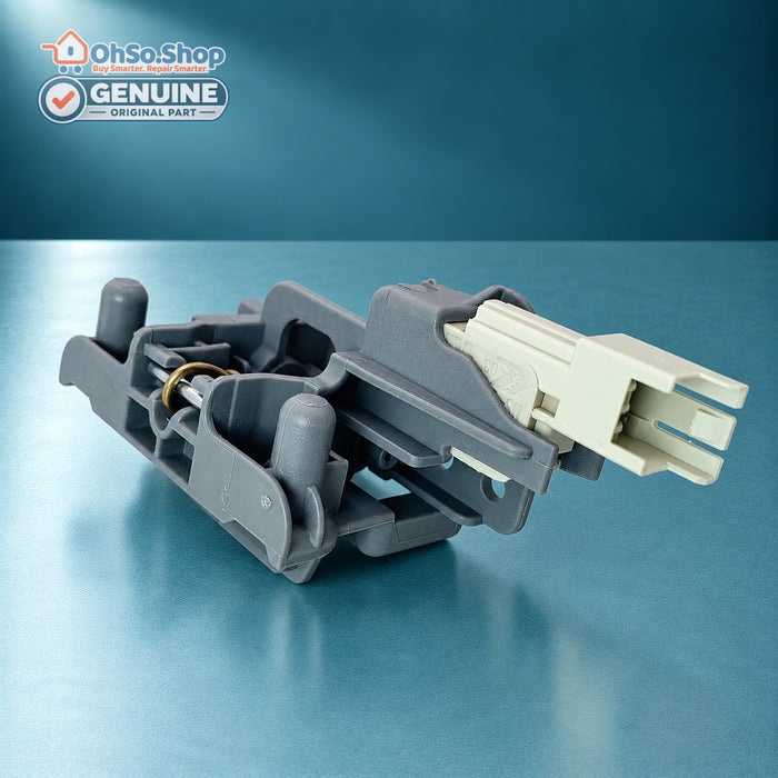 Genuine Indesit dishwasher door lock C00274116, side view with cream connector block