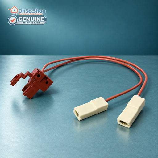 Oven ignition micro switch SPIA40114 for ILVE Britannia cookers, red switch body with two leads and spade connectors