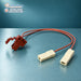 Oven ignition micro switch SPIA40114 for ILVE Britannia cookers, red switch body with two leads and spade connectors