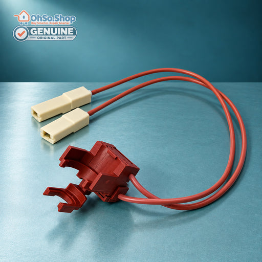 Red ignition micro switch SPIA40114 with twin red wires and cream connectors, for ILVE and Britannia range cookers