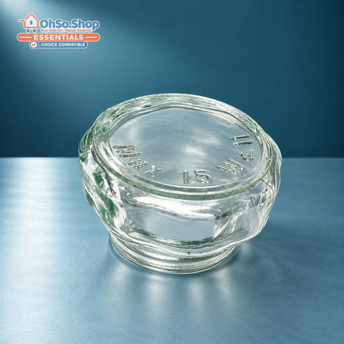 Screw-in oven lamp glass cover for Hotpoint, Creda and Cannon, closed-end view