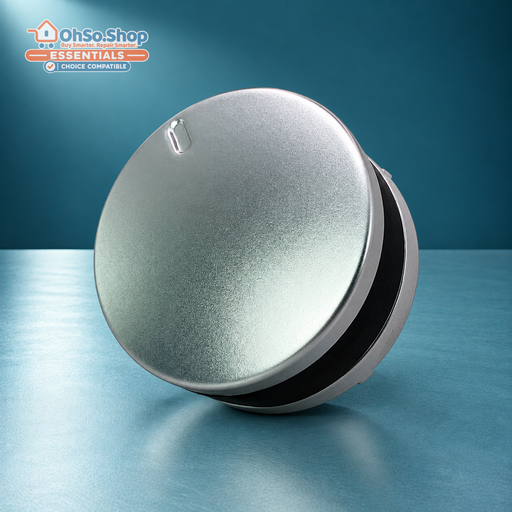 Alternate angle of the silver Lamona oven selector knob 082645868