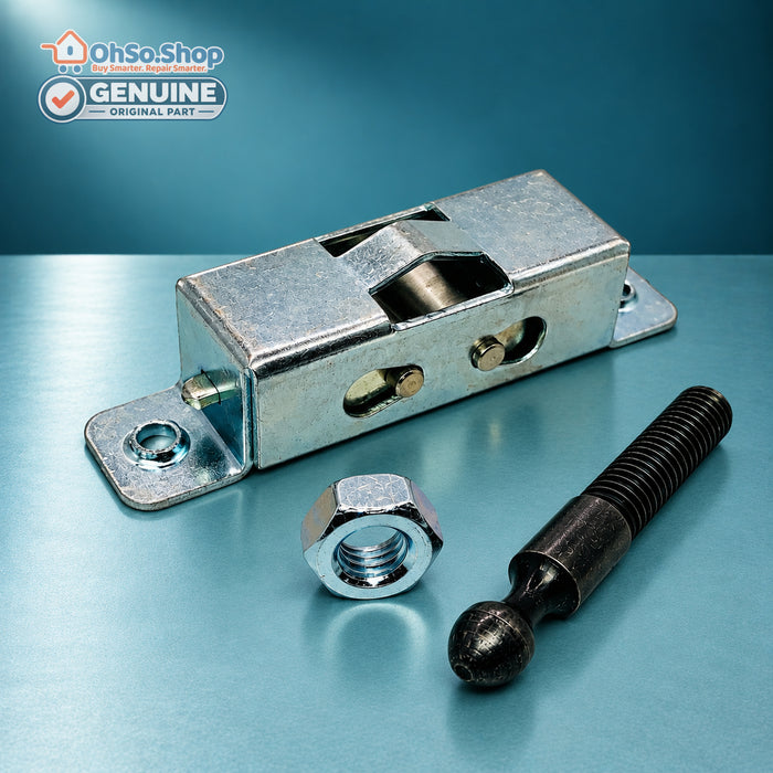 Rangemaster Leisure oven door latch kit A092046, enclosed side with striker pin and nut