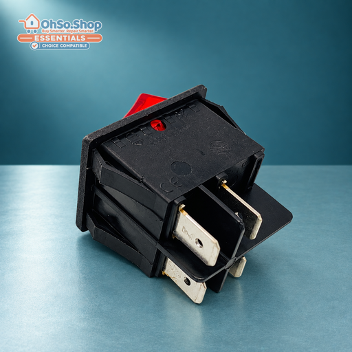 Rear terminals of the red on off rocker switch for Numatic Henry vacuum cleaners