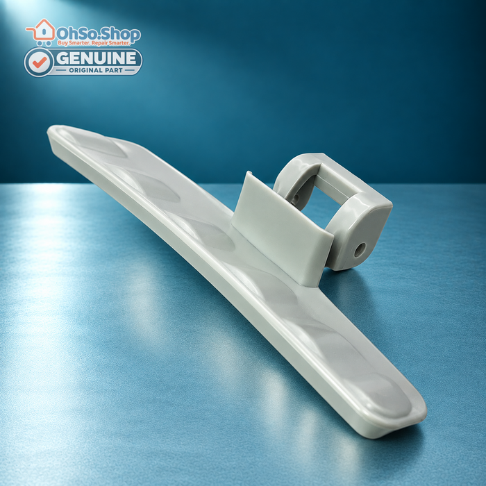 Side view of the Samsung DC64-01524A washing machine door handle in grey
