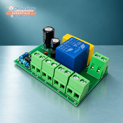 Shower pump PCB control board for Stuart Turner Monsoon and Showermate, angled component view