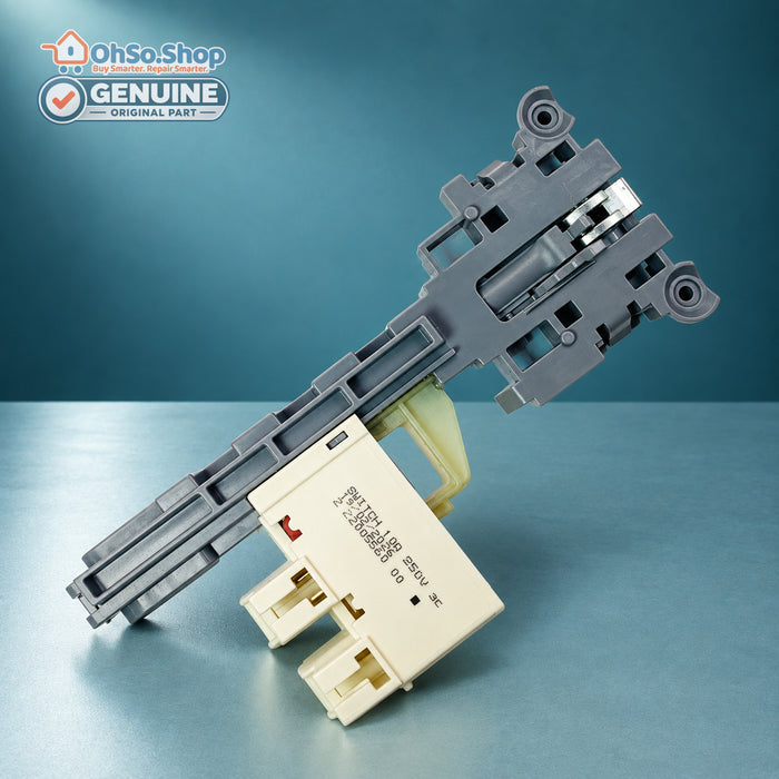 Smeg dishwasher door lock latch 69613C416, angled view