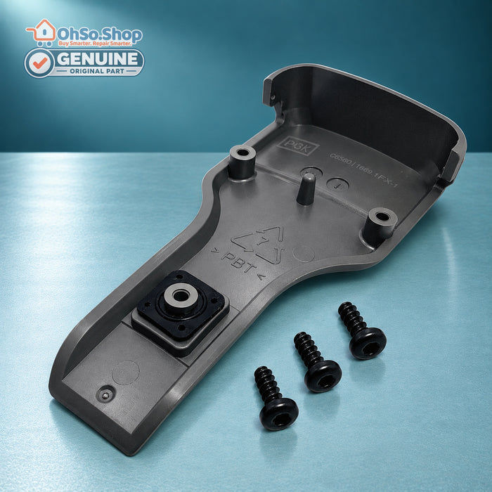 Genuine Tefal ActiFry Express handle backing plate SS-994873, underside detail of the mounting points