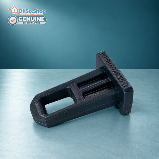 Tumble dryer door latch hook 42214623 for Bush and Logik, angled view