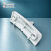 Tumble dryer door striker pin 42190493 for Sharp and Bush, underside and mounting holes