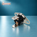 60C tumble dryer exhaust thermostat for White Knight Crosslee, side profile and terminals