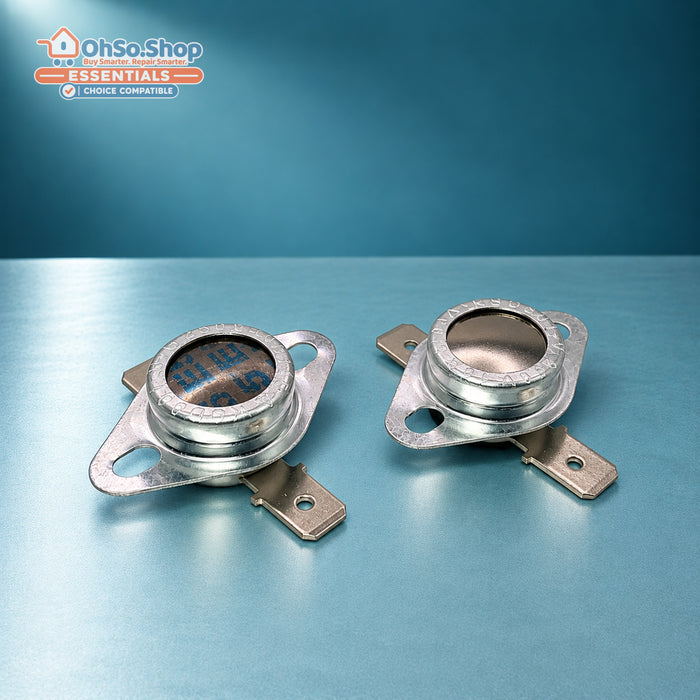Tumble dryer thermostat kit for Hotpoint Indesit, both metal sensing faces
