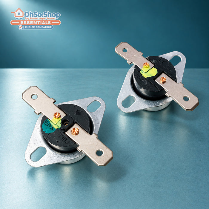 Green spot tumble dryer thermostat pair for Hotpoint and Creda, terminal detail
