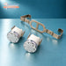 Tumble dryer thermostat pair with mounting bracket for Whirlpool, metal cap view
