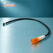 Orange amber 9mm indicator lamp with 220mm wire leads – lens and wire ends