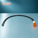 Orange amber 9mm indicator lamp with 220mm wire leads – front lens view