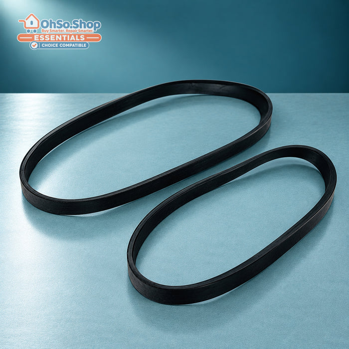 Pack of 2 vacuum brush bar belts for Hoover TurboPower 2 and 3, laid flat